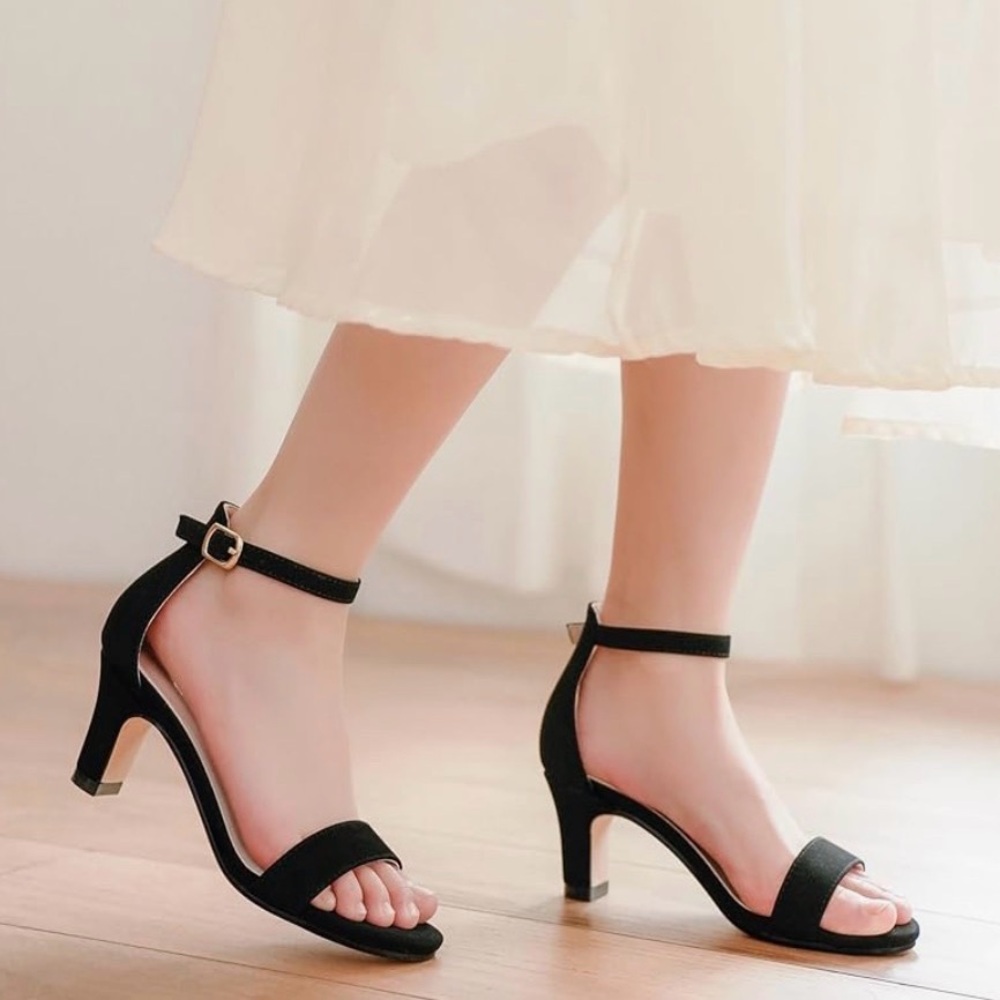 Black Ankle Strap Heels